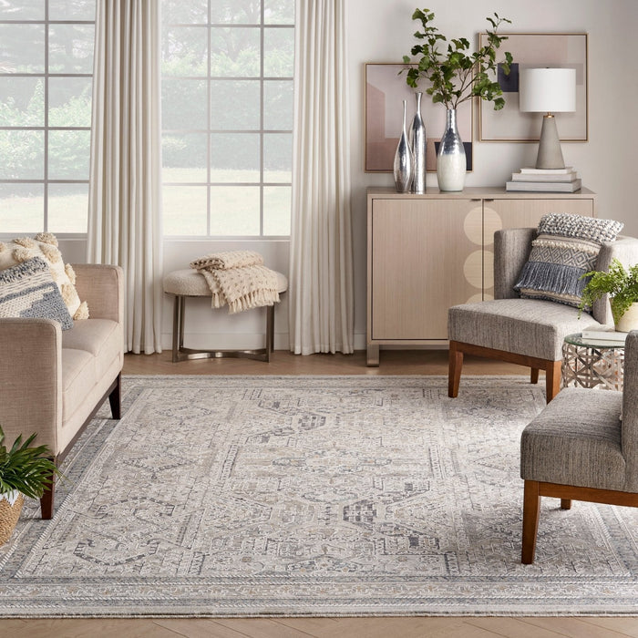 Nourison Lynx LNX01 Ivory Grey Blue Rug