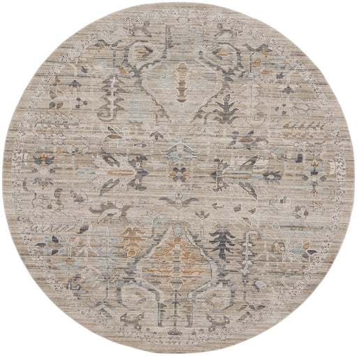 Nourison Lynx LNX02 Ivory Taupe Round Rug