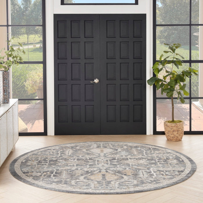 Nourison Lynx LNX02 Navy Round Rug