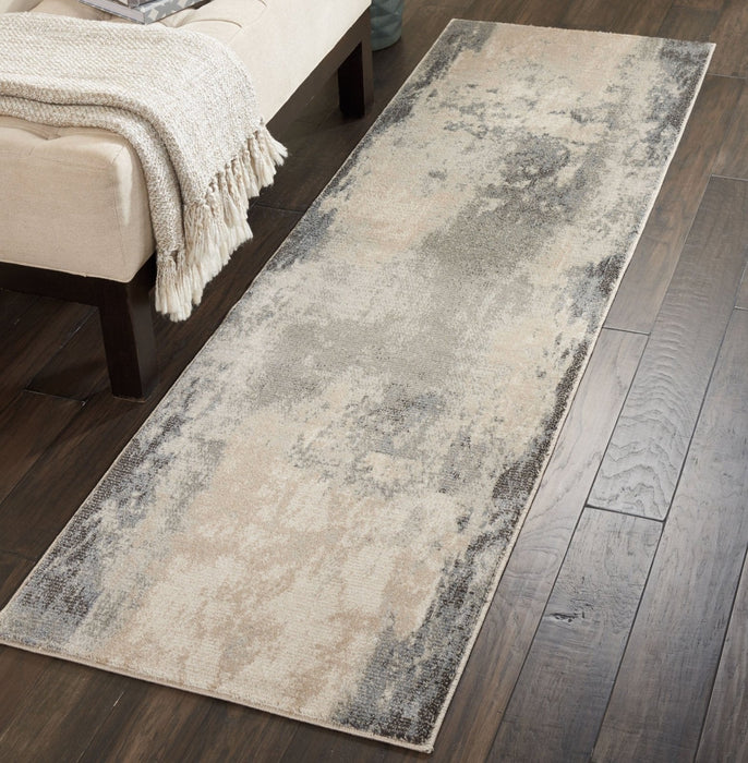 Nourison Maxell MAE13 Ivory Grey Runner Rug