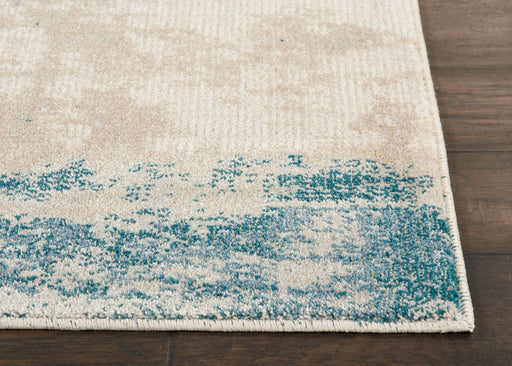Nourison Maxell MAE13 Ivory Teal Runner Rug