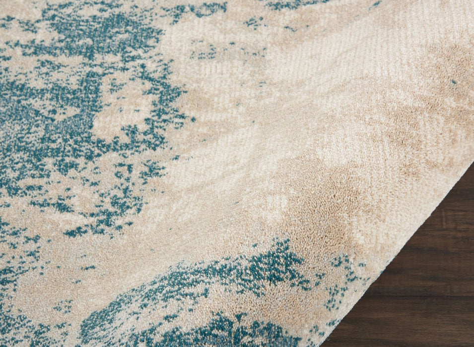Nourison Maxell MAE13 Ivory Teal Runner Rug