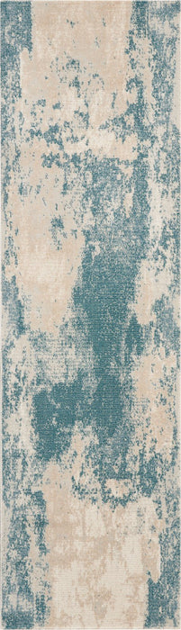 Nourison Maxell MAE13 Ivory Teal Runner Rug