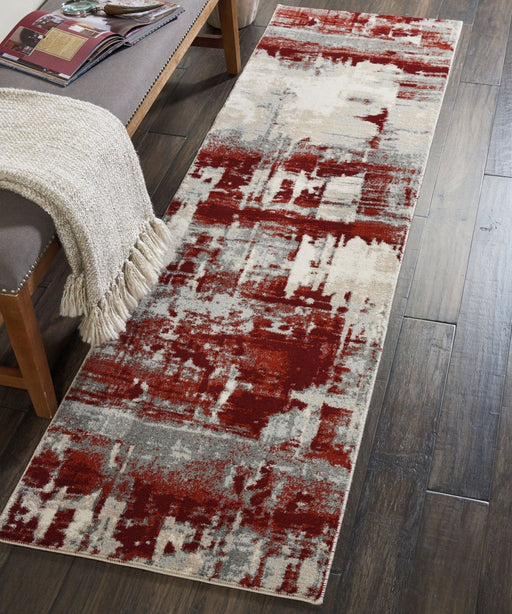 Nourison Maxell MAE14 Ivory Red Runner Rug