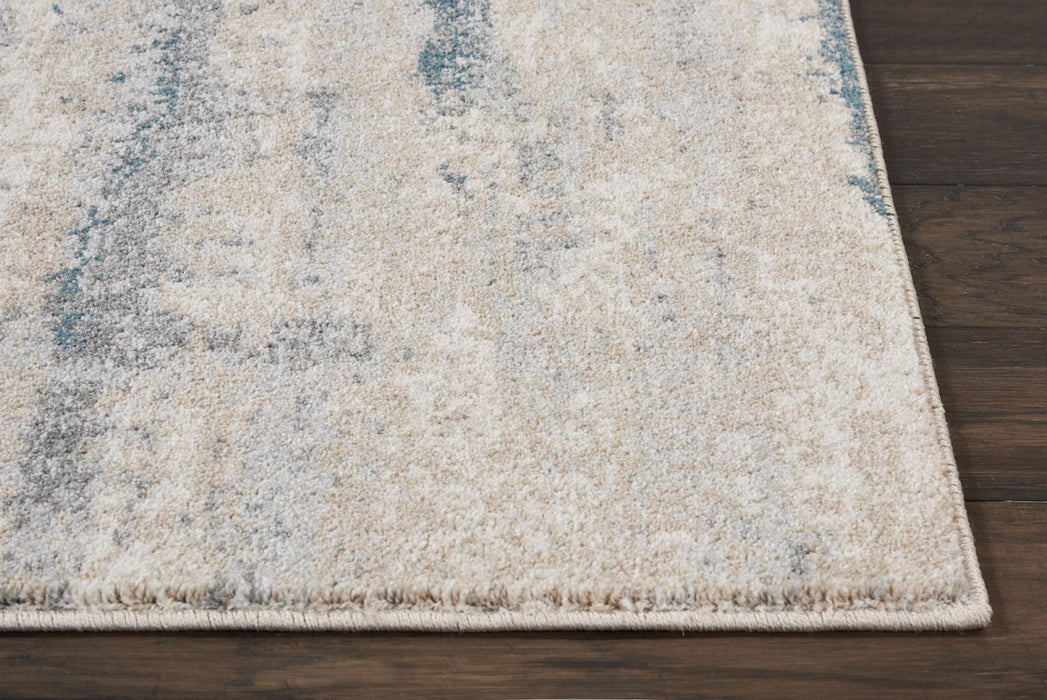 Nourison Maxell MAE17 Ivory Teal Runner Rug
