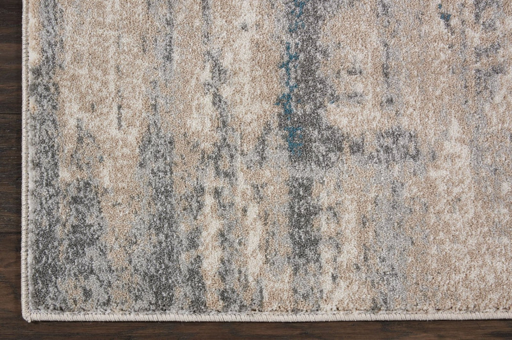 Nourison Maxell MAE17 Ivory Teal Runner Rug