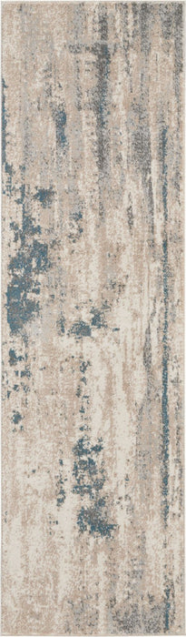 Nourison Maxell MAE17 Ivory Teal Runner Rug