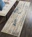 Nourison Maxell MAE17 Ivory Teal Runner Rug
