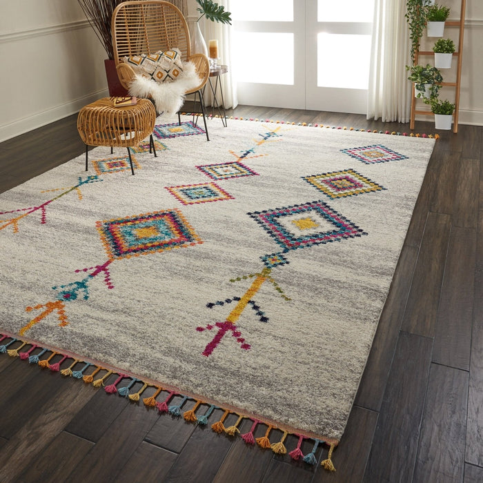 Nourison Nomad NMD04 Cream Grey Rug