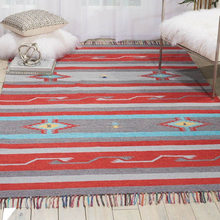 Nourison Nourison - Baja Baja - BAJ01 Grey Red Rug