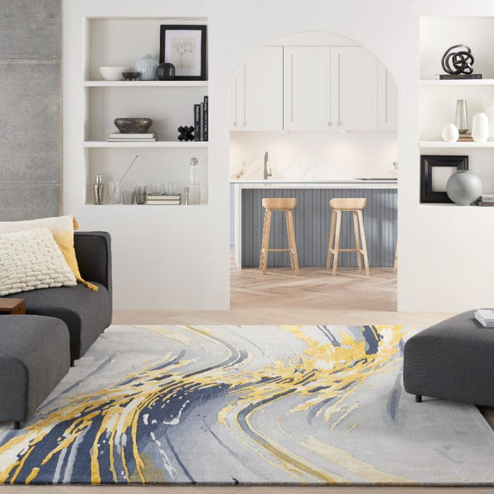 Nourison Prismatic PRS24 Grey Gold Rug