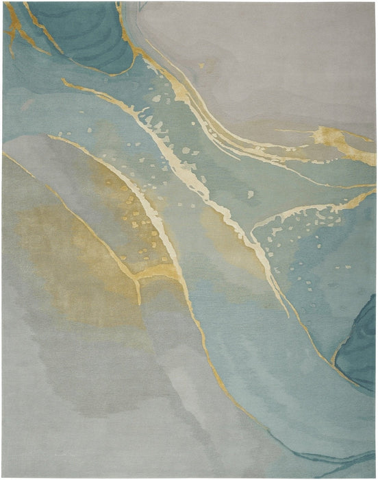Nourison Prismatic PRS27 Grey Seafoam Rug