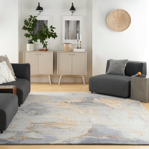 Nourison Prismatic PRS28 Grey Gold Rug