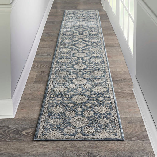 Tappeto runner Nourison Quarry QUA06 blu beige