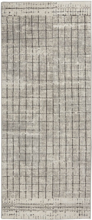 Nourison Quarry QUA13 Ivory Grey Runner Rug