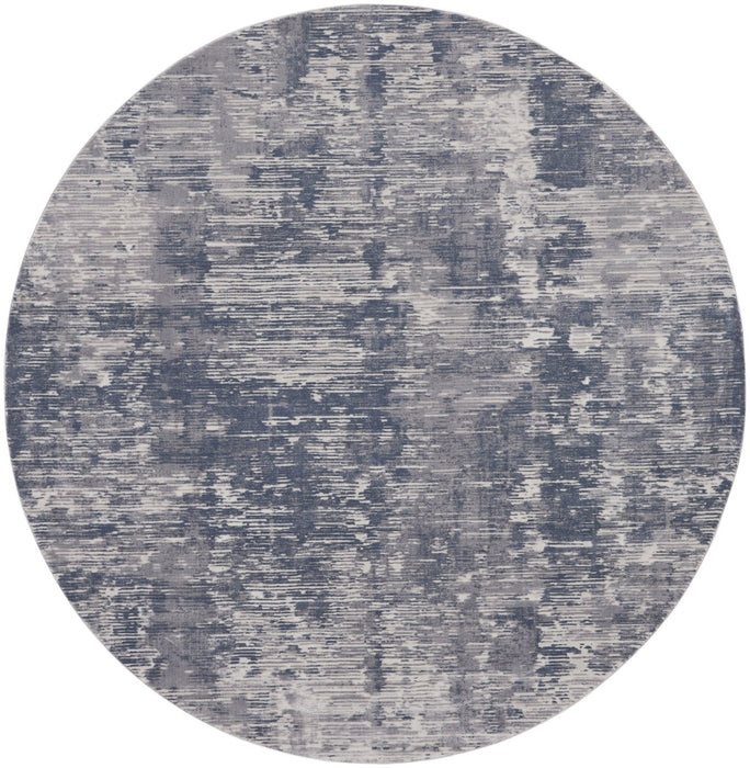 Nourison Rustic Textures RUS05 Grijs rond vloerkleed