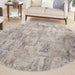 Nourison Rustic Textures RUS06 Beige Grey Round Rug