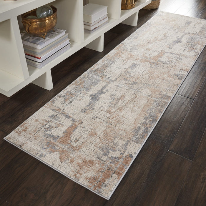 Nourison Rustic Textures RUS06 Beige Grey Runner Rug