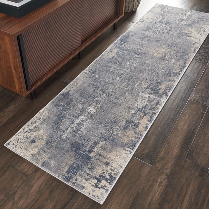Nourison Rustic Textures RUS06 Grey Beige Runner Rug