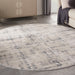 Nourison Rustic Textures RUS06 ivoorblauw rond vloerkleed