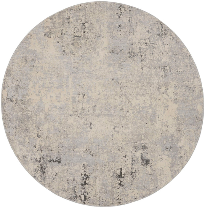 Nourison Rustic Textures RUS07 Grey Beige Round Rug