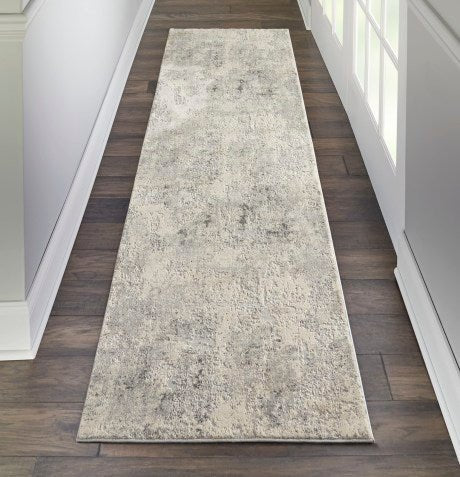 Nourison Rustieke Textures RUS07 Grijs Beige Runner Vloerkleed