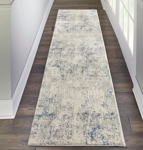 Nourison Rustic Textures RUS07 Tappeto runner blu grigio avorio