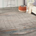 Nourison Rustic Textures RUS12 grijs meervoudig rond vloerkleed