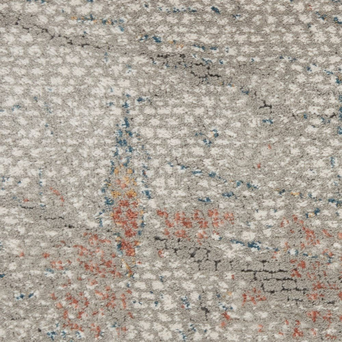 Nourison Rustic Textures RUS15 light Grey Rust Runner Rug