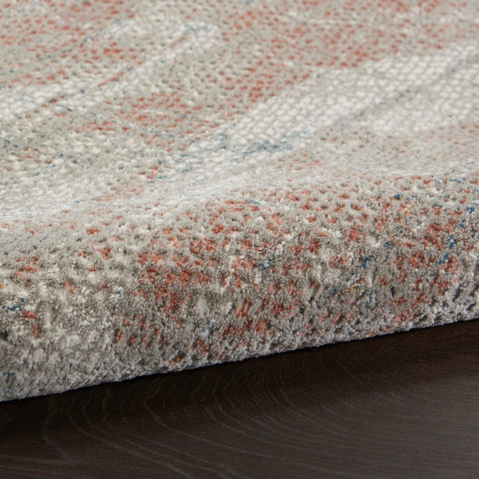 Nourison Rustic Textures RUS15 light Grey Rust Runner Rug