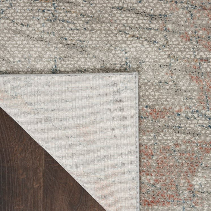 Nourison Rustic Textures RUS15 light Grey Rust Runner Rug
