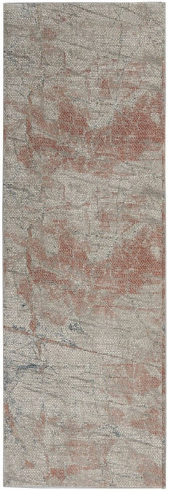 Nourison Rustic Textures RUS15 light Grey Rust Runner Rug
