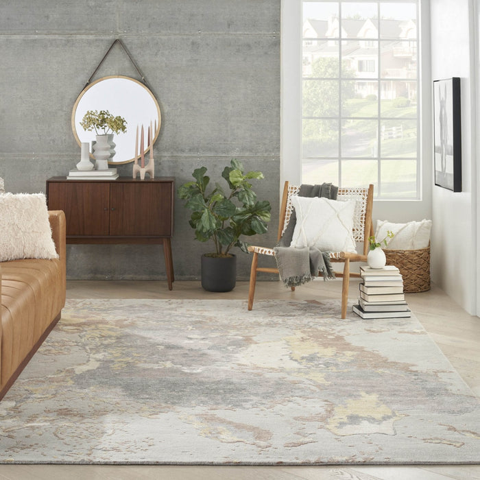 Nourison Silk Shadows SHA20 Silver Rug