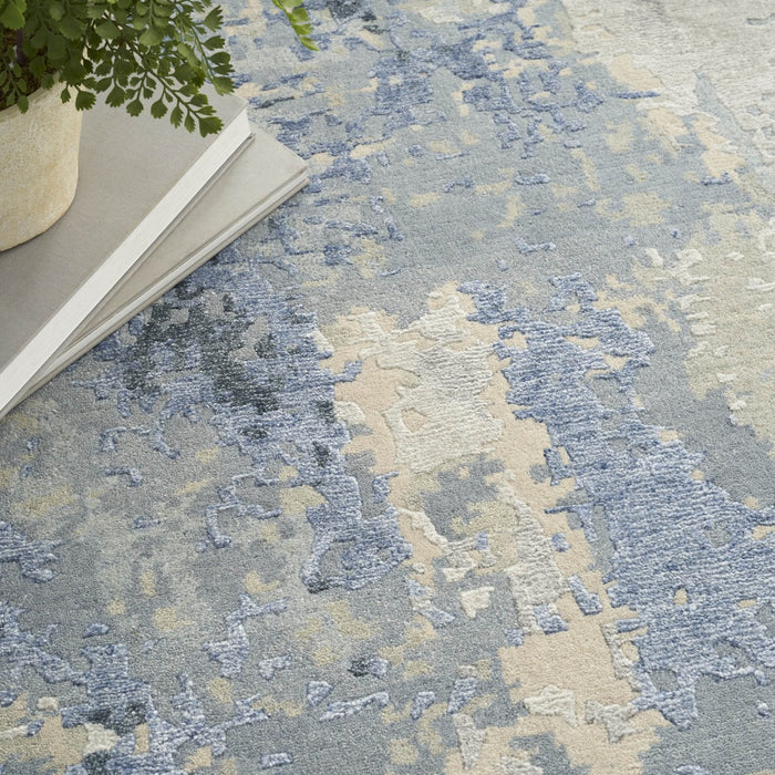 Nourison Silk Shadows SHA21 Blue Sky Runner Rug