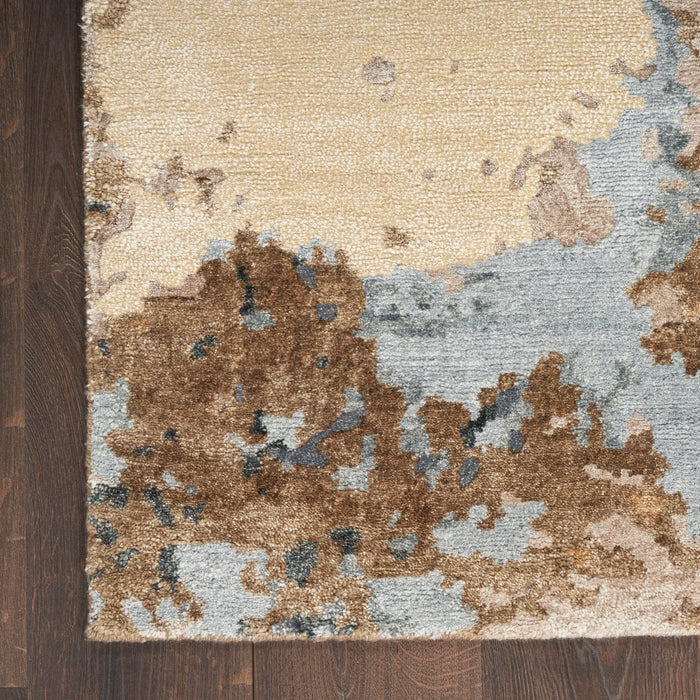 Nourison Silk Shadows SHA23 Beige Blue Rug
