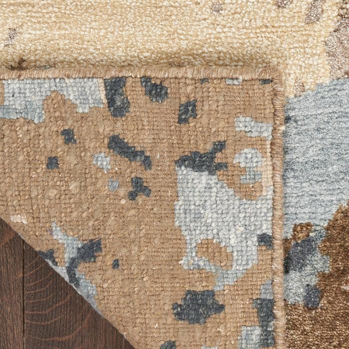 Nourison Silk Shadows SHA23 Beige Blue Runner Rug