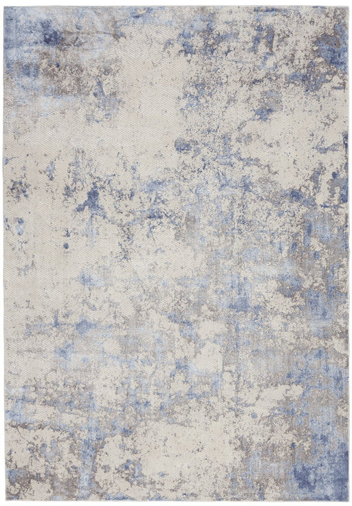 Nourison Silky Textures SLY04 Blue Ivory Grey Rug