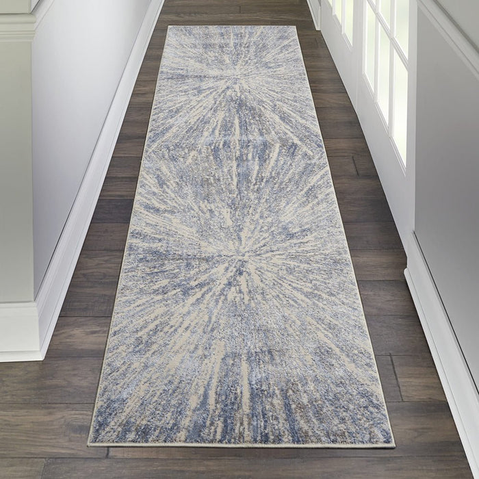 Nourison Silky Textures SLY05 Blue Grey Runner Rug