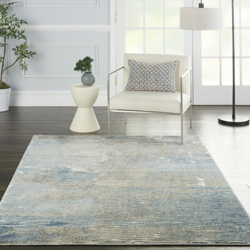 Nourison Solace SLA01 Ivory / Grey / Blue Rug