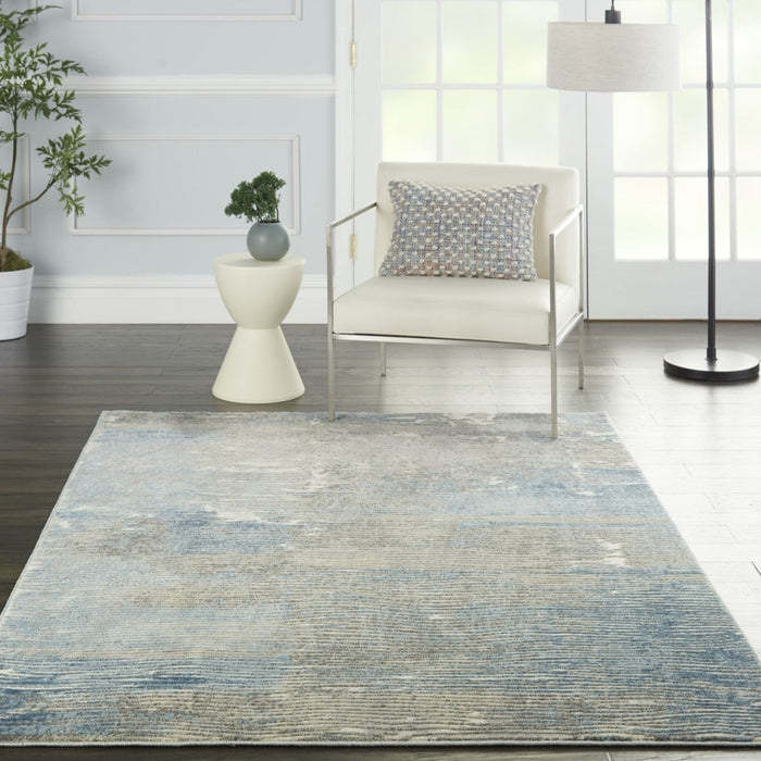 Nourison Solace SLA01 Ivory / Grey / Blue Rug