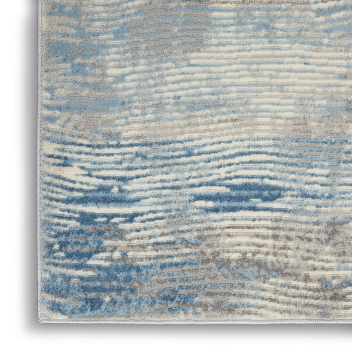 Nourison Solace SLA01 Ivory / Grey / Blue Runner Rug