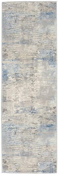 Nourison Solace SLA01 Ivory / Grey / Blue Runner Rug