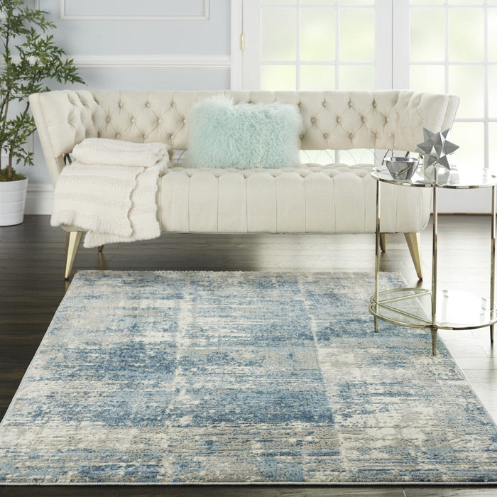 Nourison Solace SLA02 Ivory / Grey / Blue Rug