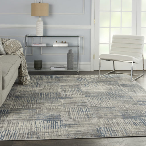 Nourison Solace SLA03 Ivory / Grey / Blue Rug