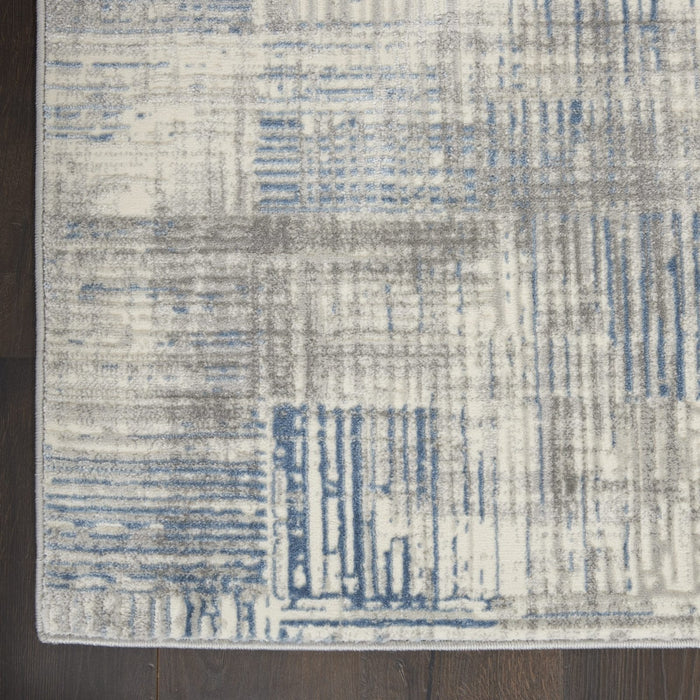 Nourison Solace SLA03 Ivory / Grey / Blue Runner Rug