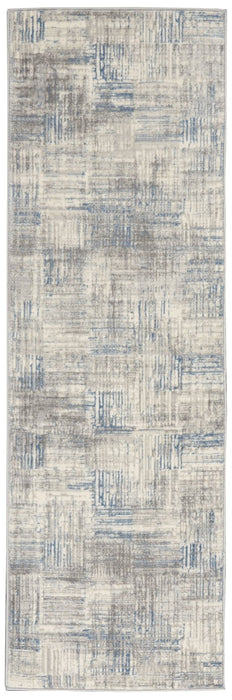 Nourison Solace SLA03 Ivory / Grey / Blue Runner Rug