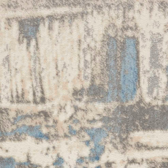 Nourison Solace SLA07 Ivory / Grey / Blue Runner Rug