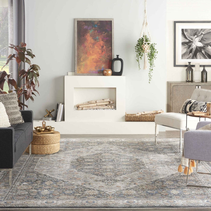 Nourison Starry Nights STN11 Grey Blue Rug