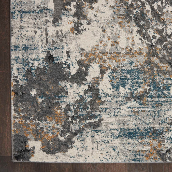 Nourison Tangra TNR01 Grey Multi colour Runner Rug