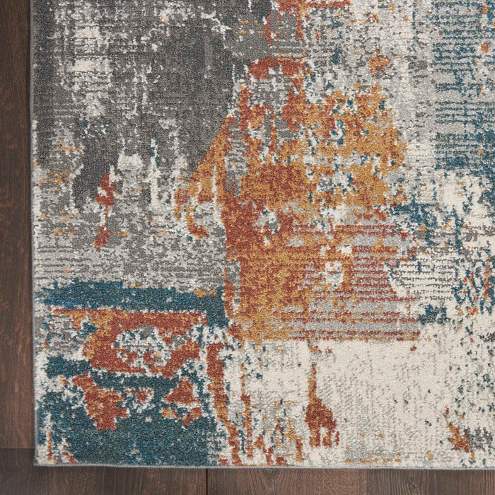 Nourison Tangra TNR06 Grey Multi colour Runner Rug